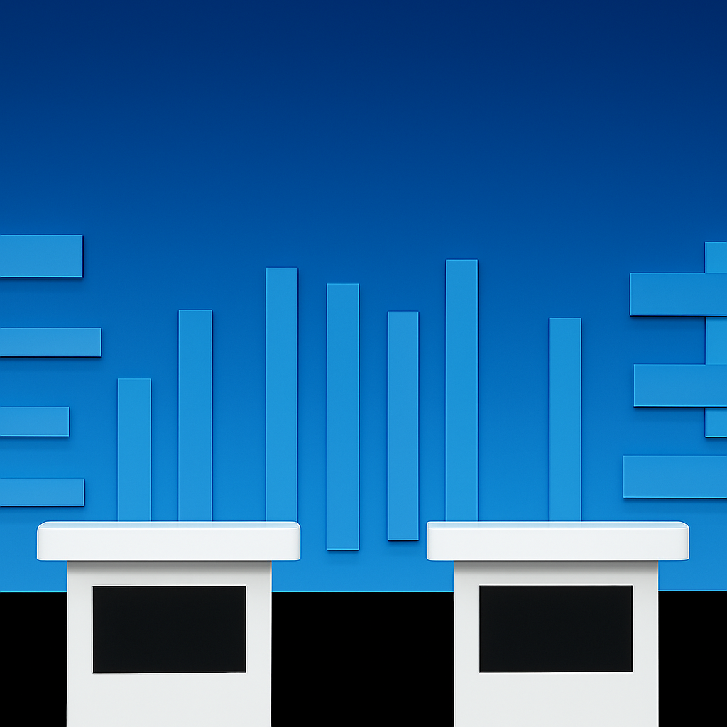 더불어민주당 당대표 선거 토론 무대 세팅 장면