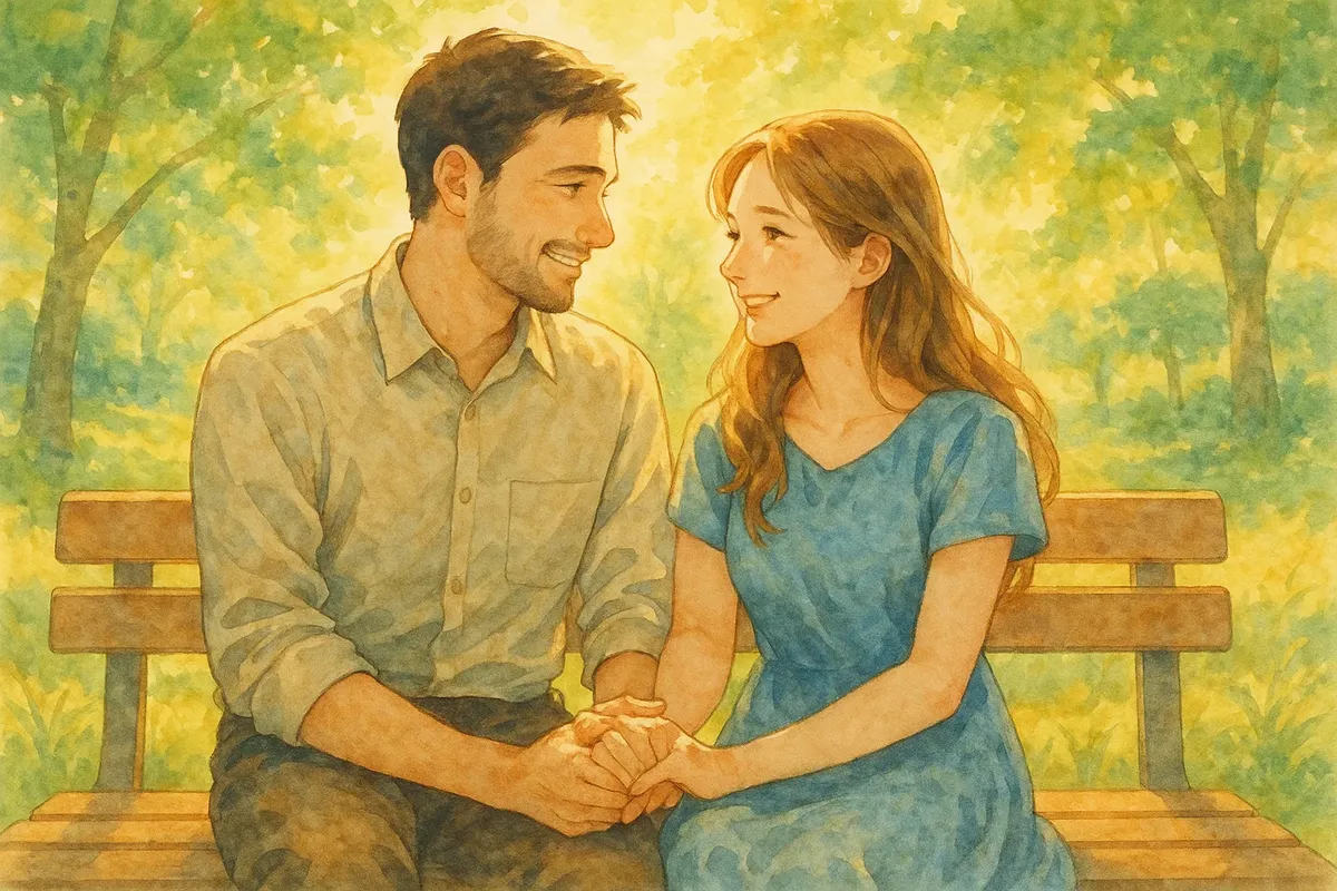 성인 애착 유형 중 안정 애착의 특징과 회복적 관계를 상징하는 따뜻한 장면