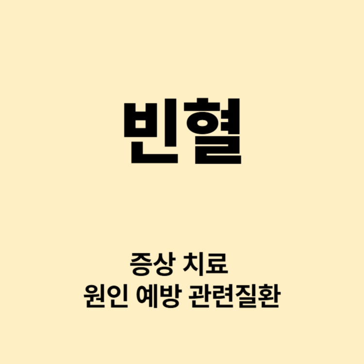 만성 피로 어지럼증 빈혈 증상 원인 치료 예방