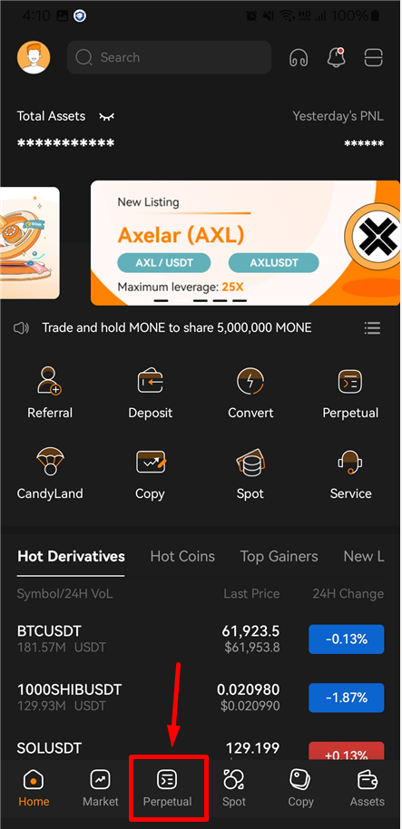 오렌지 엑스에서 모바일로 비트코인 선물 거래하는 방법