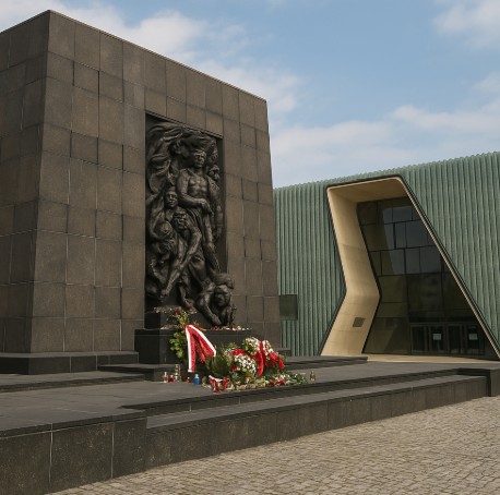 폴란드 여행, 바르샤바 유대인 기념비 사진