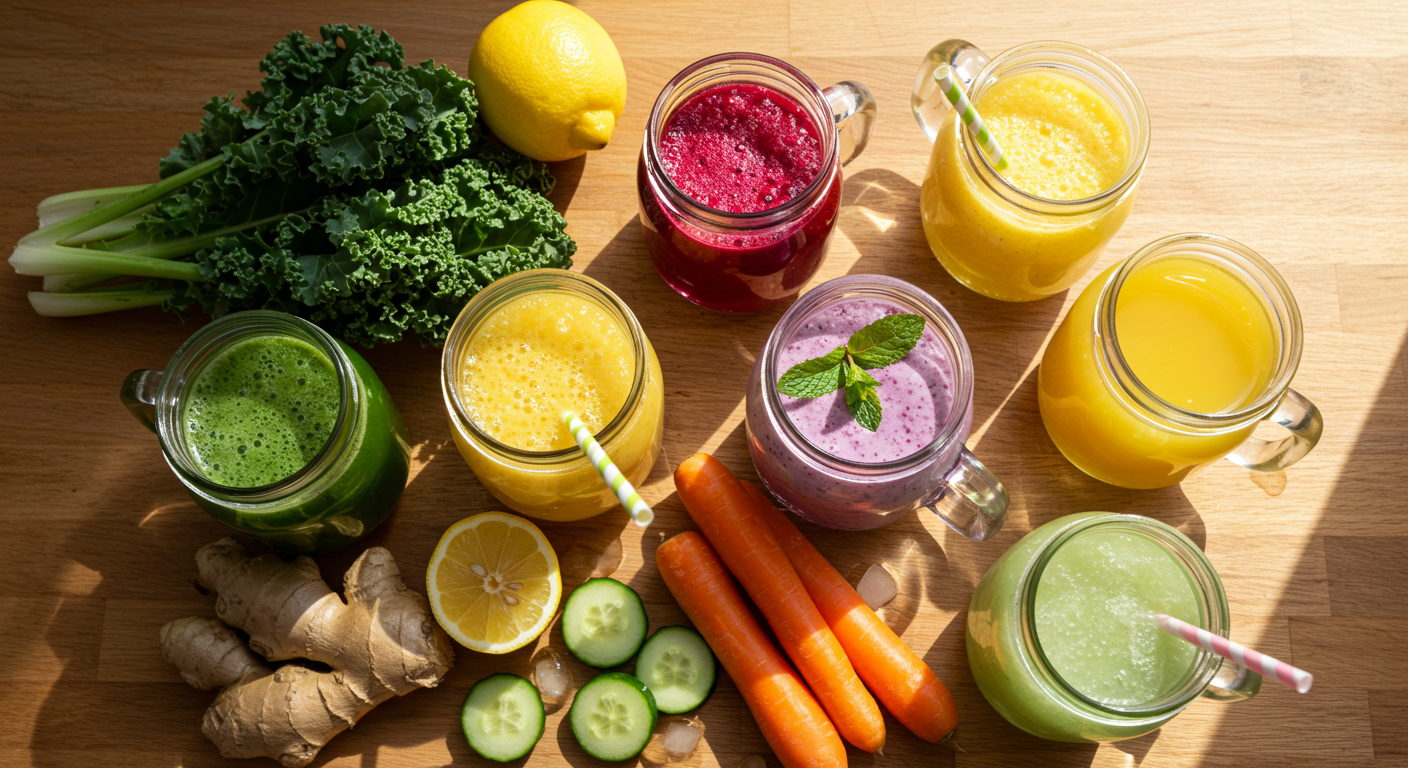 아침 공복에 딱! 🌿 몸을 깨우는 해독주스 레시피 5가지