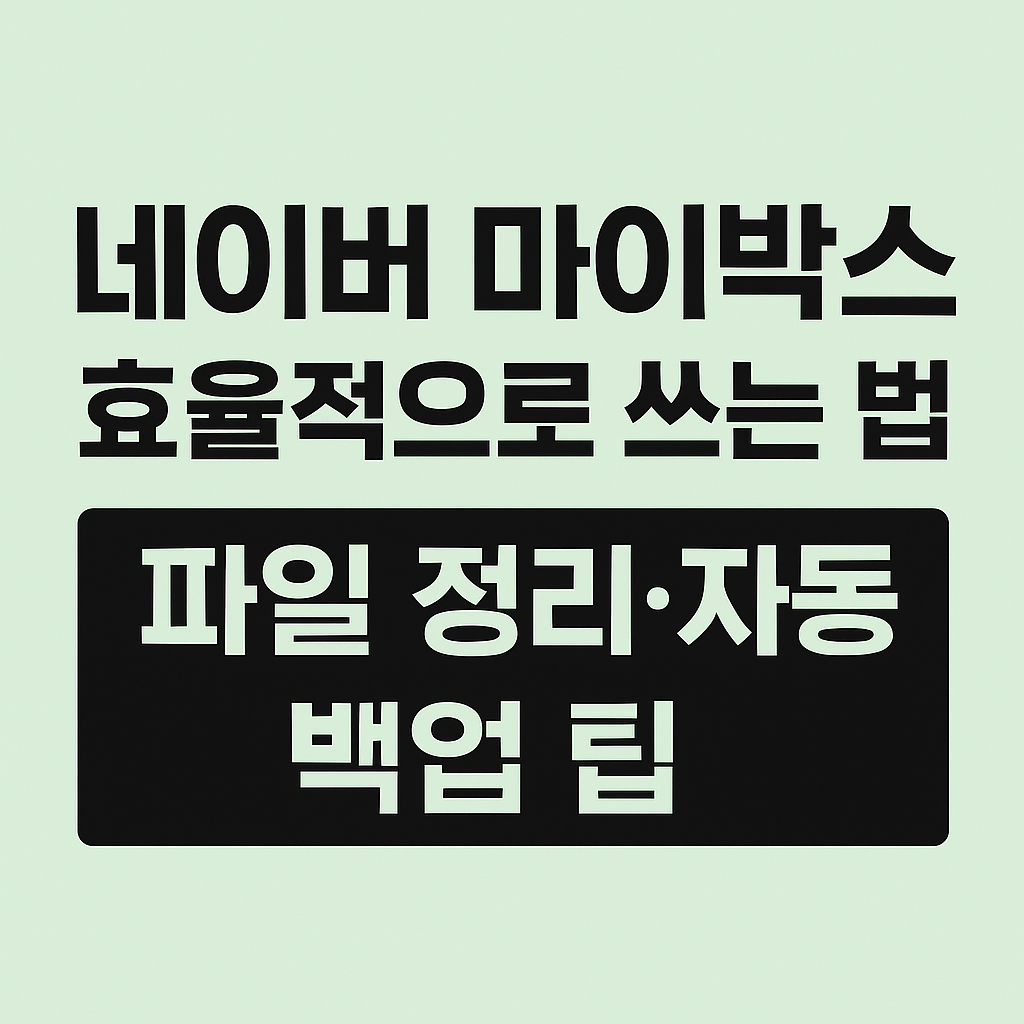 네이버 마이박스 효율적으로 쓰는 법 – 파일 정리·자동 백업 팁