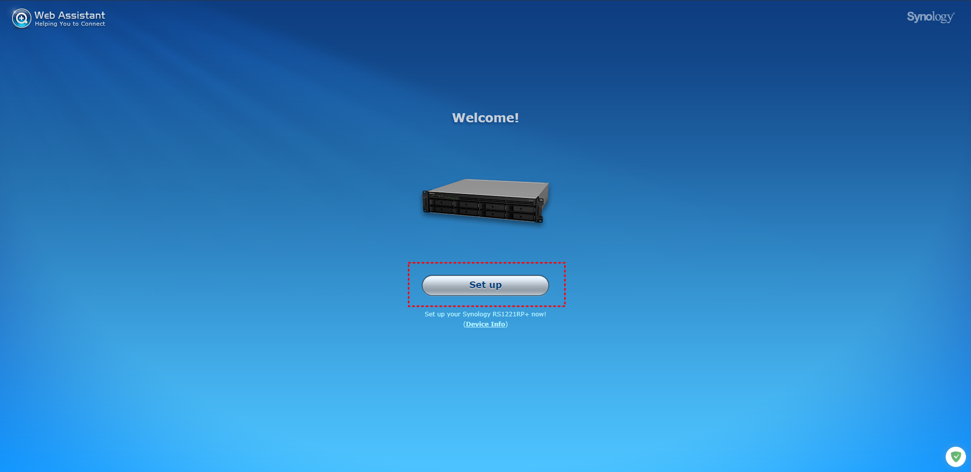 시놀로지 셋업 화면