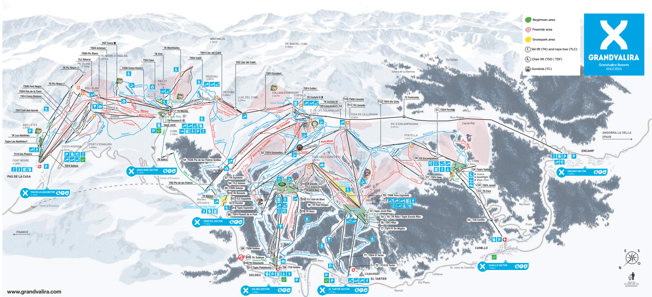 그랑발리라 스키장 지도