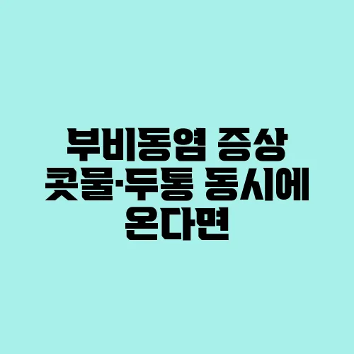 부비동염 증상 콧물·두통 동시에 온다면