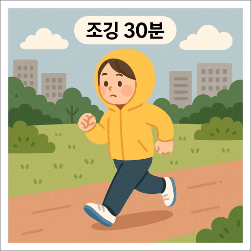 복부 지방, 뱃살 줄이기 7일 챌린지_조깅 30분