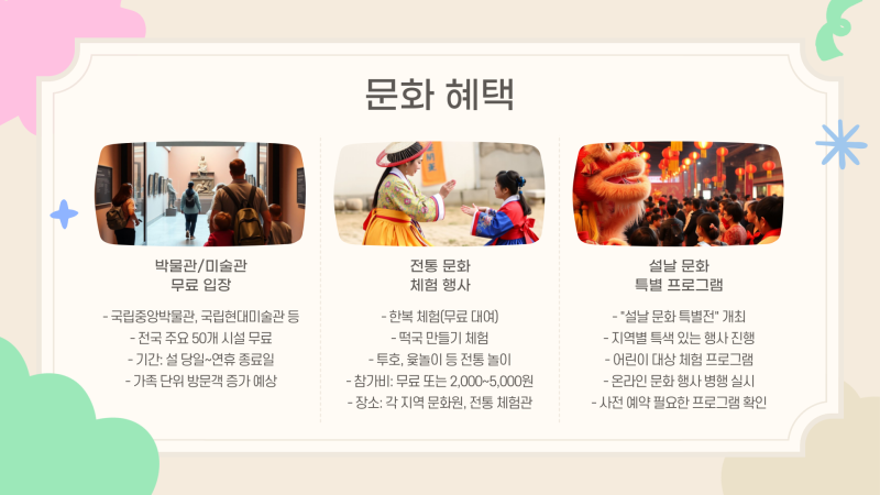 2025 설 연휴 5가지 혜택