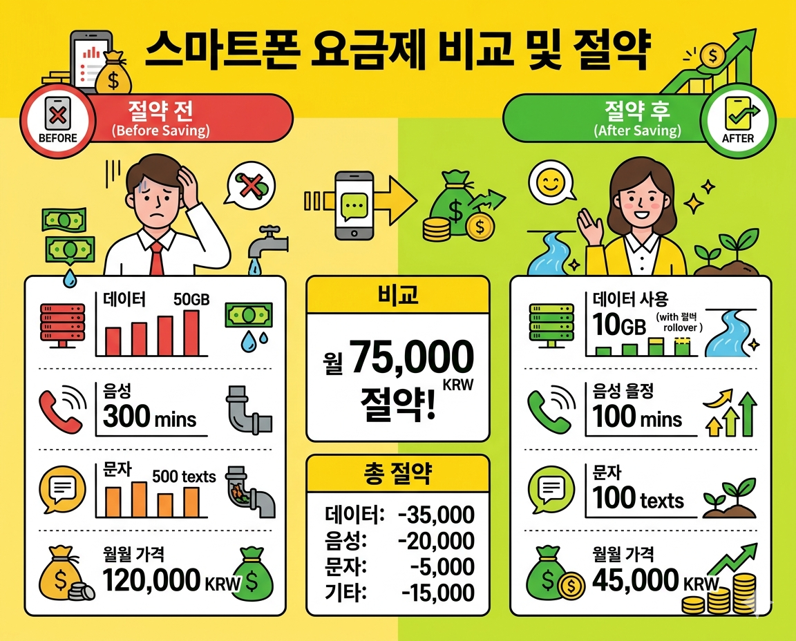 alt="통신비 절약 전후 비교 이미지"