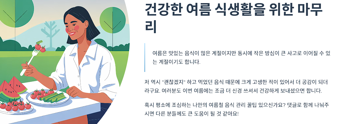 건강한 여름 식생활을 위한 마무리