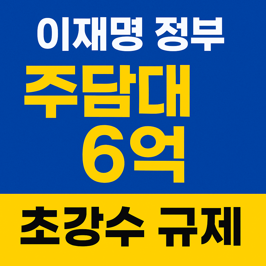 📉 이재명 정부 ‘주담대 6억 제한’ 초강수…실수요자도 막힌다?
