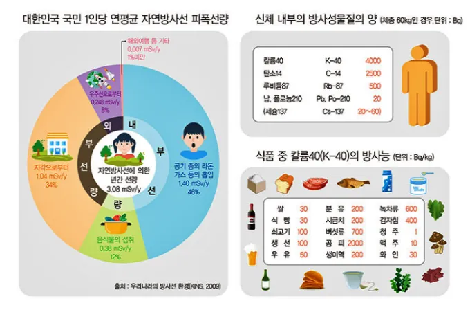 자연방사능의 피폭량