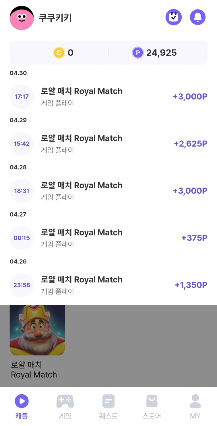 캐시플레이-활동-내역1