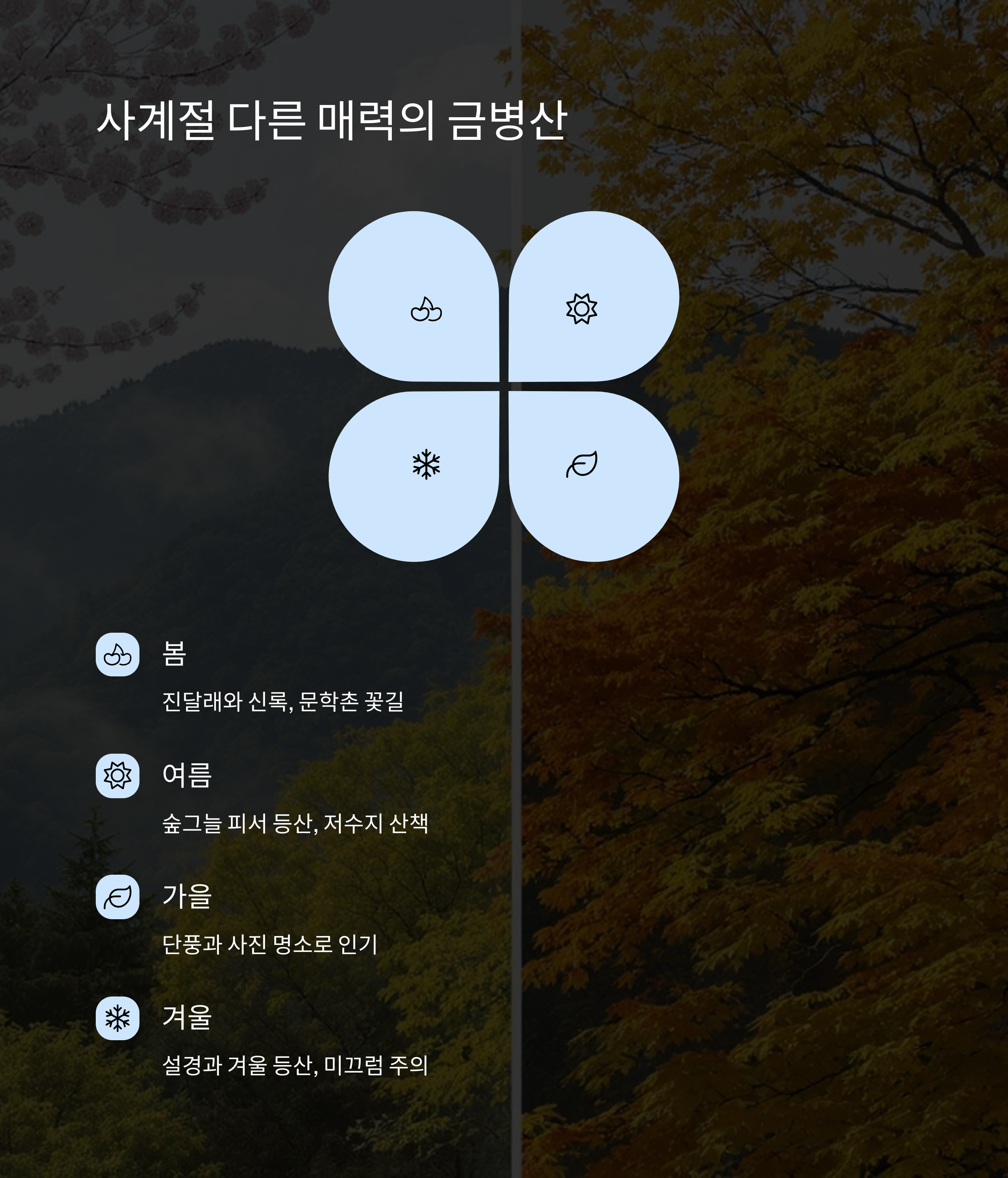 계절별 매력을 정리해보면?