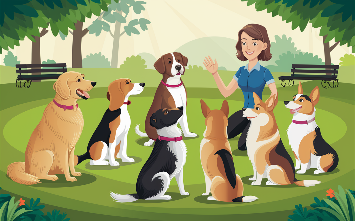 강아지 사회화 훈련 이미지