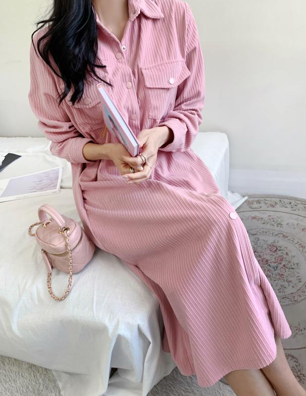 코듀로이 골덴 셔츠 롱원피스 3col