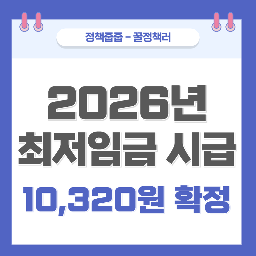 2026년 최저임금 시급 10,320원 확정