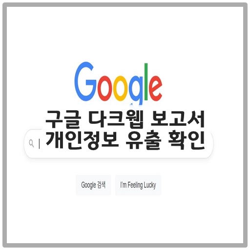 구글 다크웹 보고서 개인정보 유출 확인