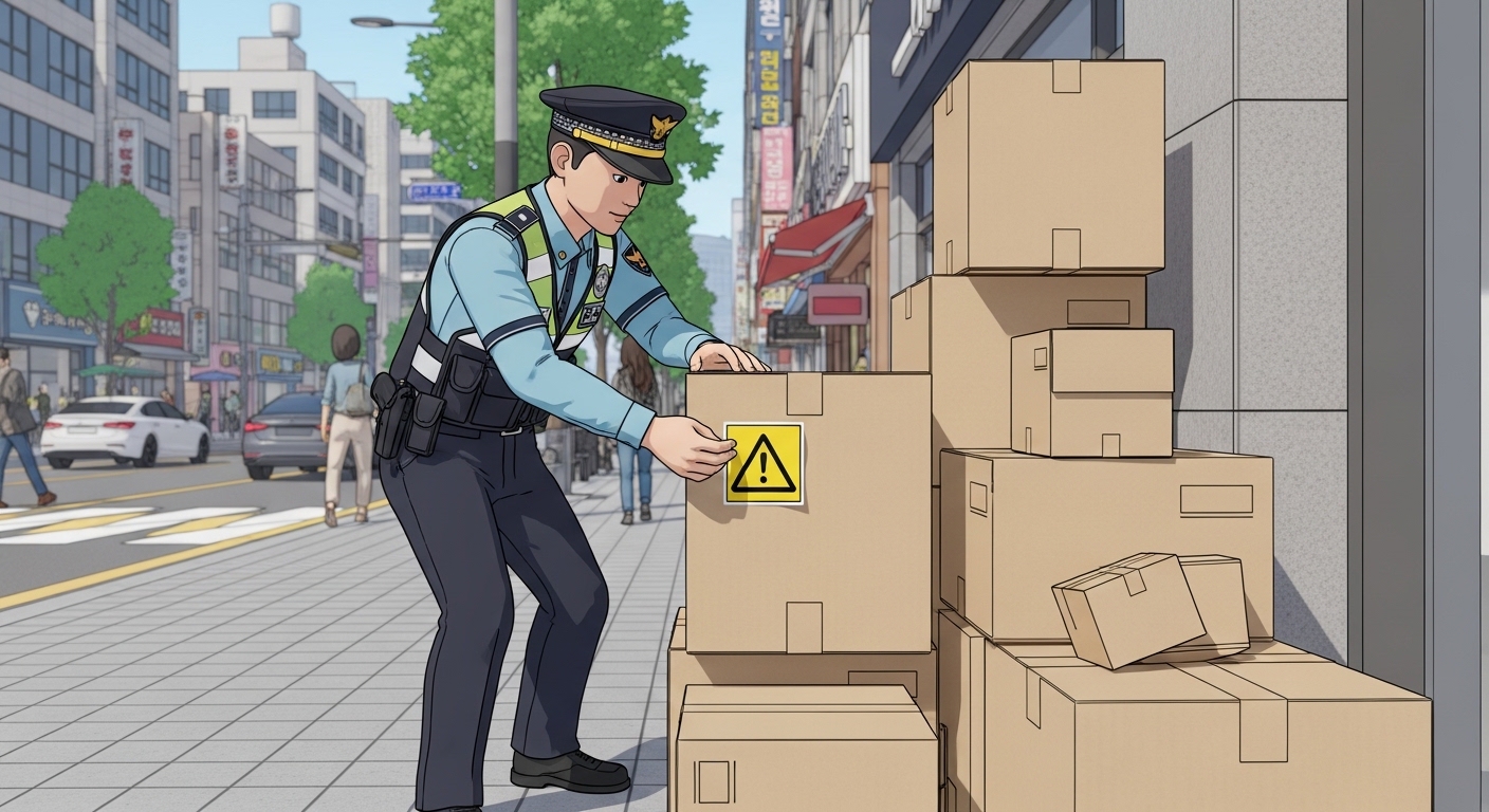 도로무단점용, 불법적치물과태료