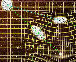 시간여행 가능성을 설명하는 상대성 이론 시공간 개념 이미지