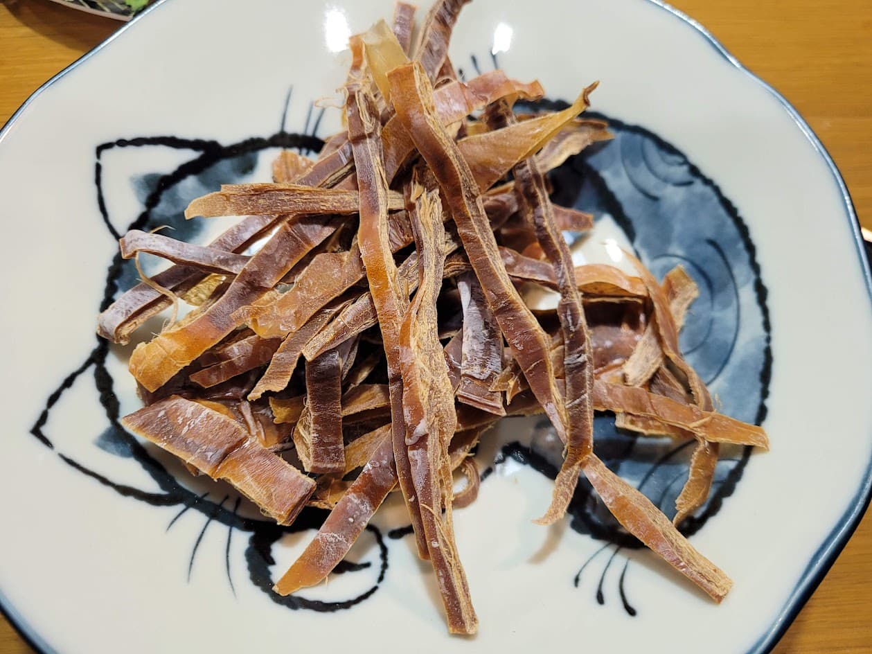 1차 실패 당시 딱딱하게 굳은 오징어 단면