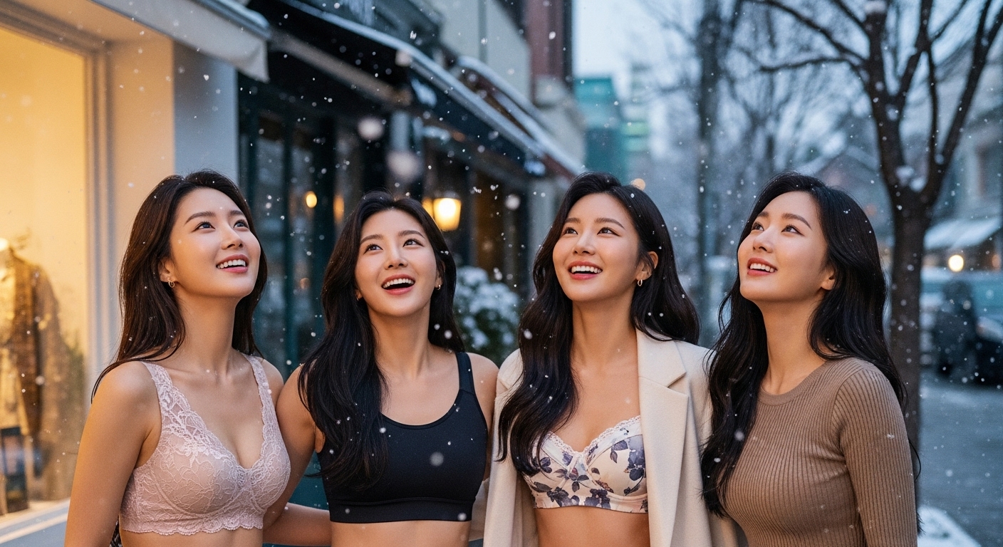 첫눈을 맞이하는 여자들