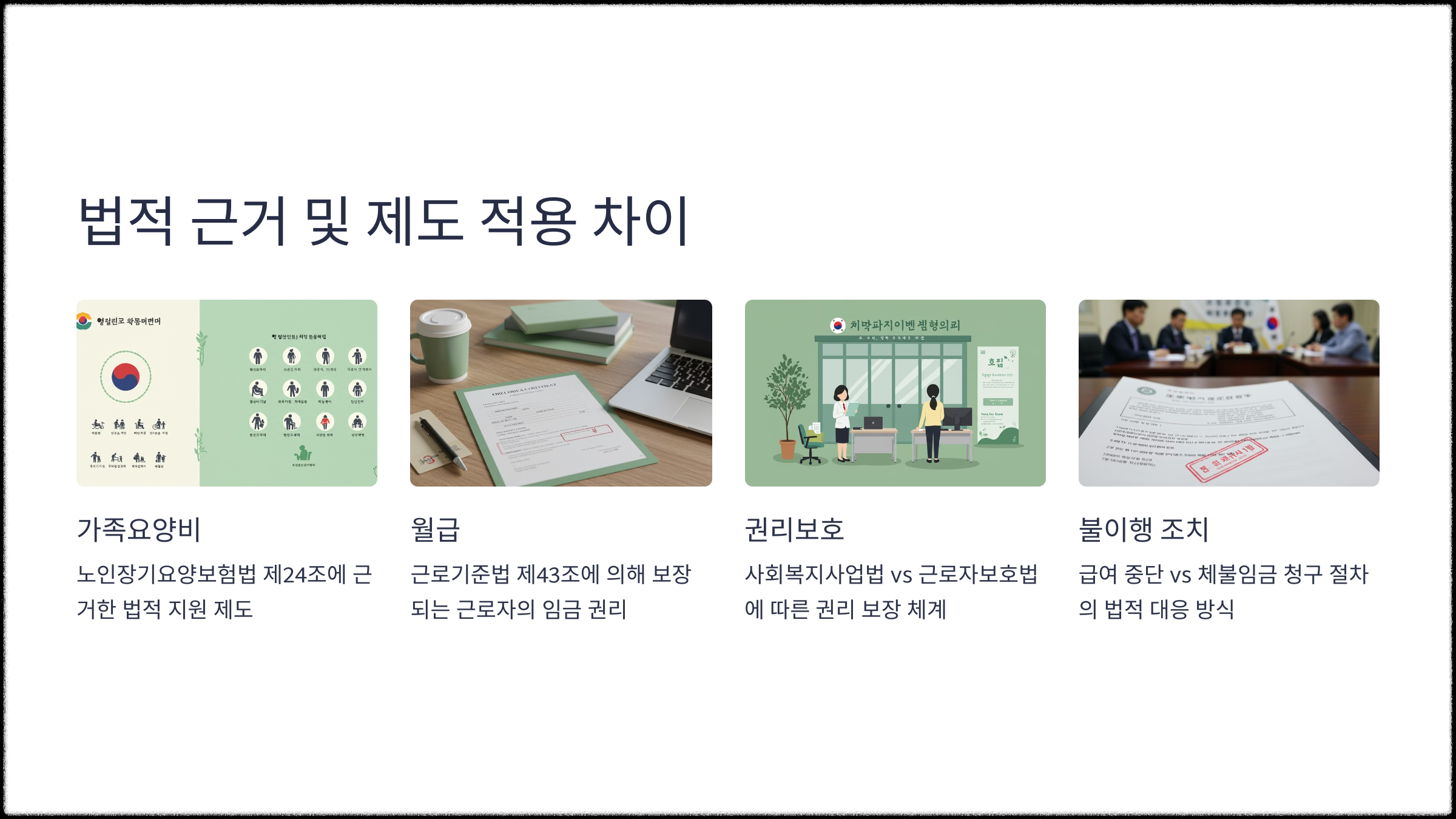 가족요양비와 실제 월급 법적 근거 및 제도 적용 차이