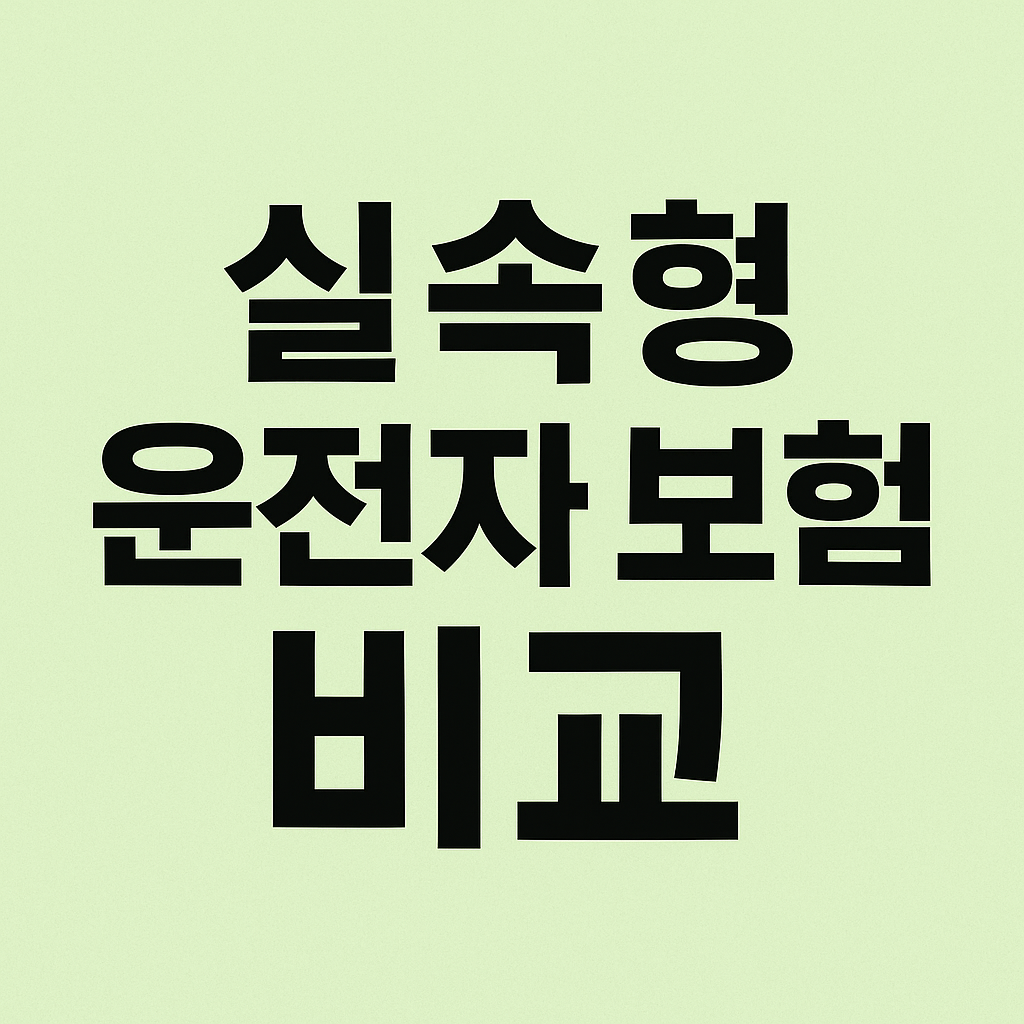 실속형 운전자 보험 비교