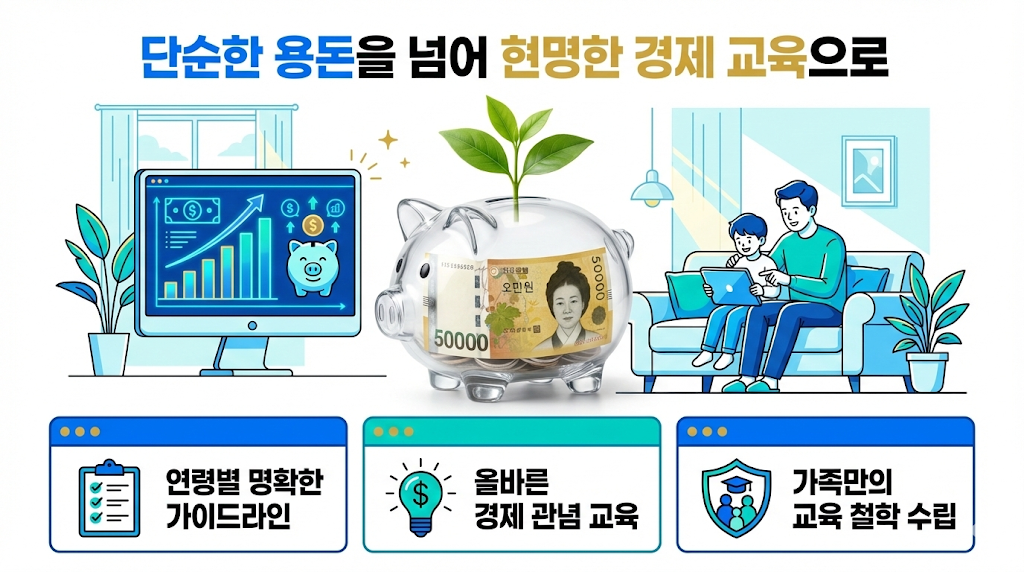 단순한 용돈이 아닌 경제 관념 교육 인포그래픽