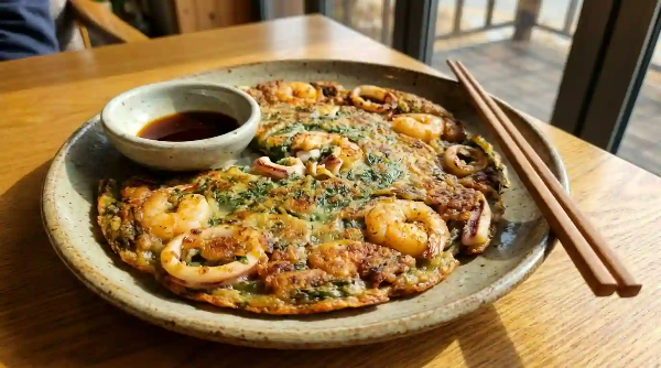 달래와 쑥, 해물이 들어간 '달래쑥해물전'