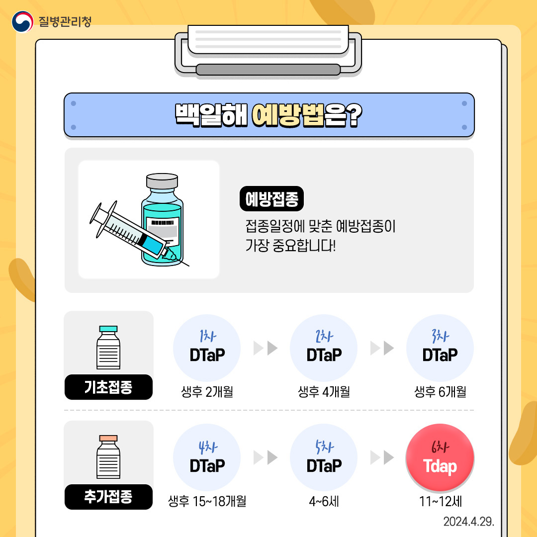 백일해 예방접종 시기