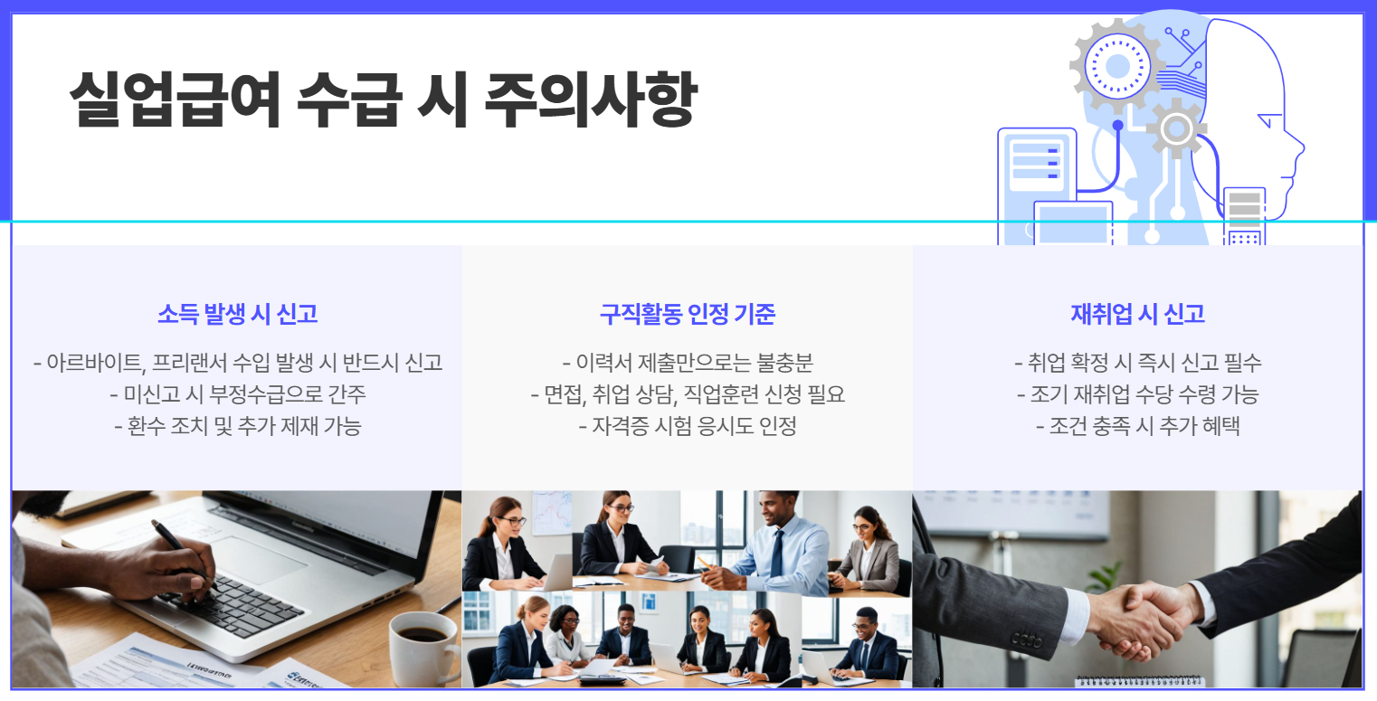실업급여 수급시 주의사항