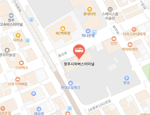 청주시외버스터미널 위치-지도