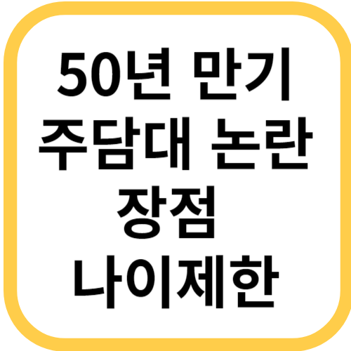 50년 만기 주담대 논란 장점&nbsp;나이제한