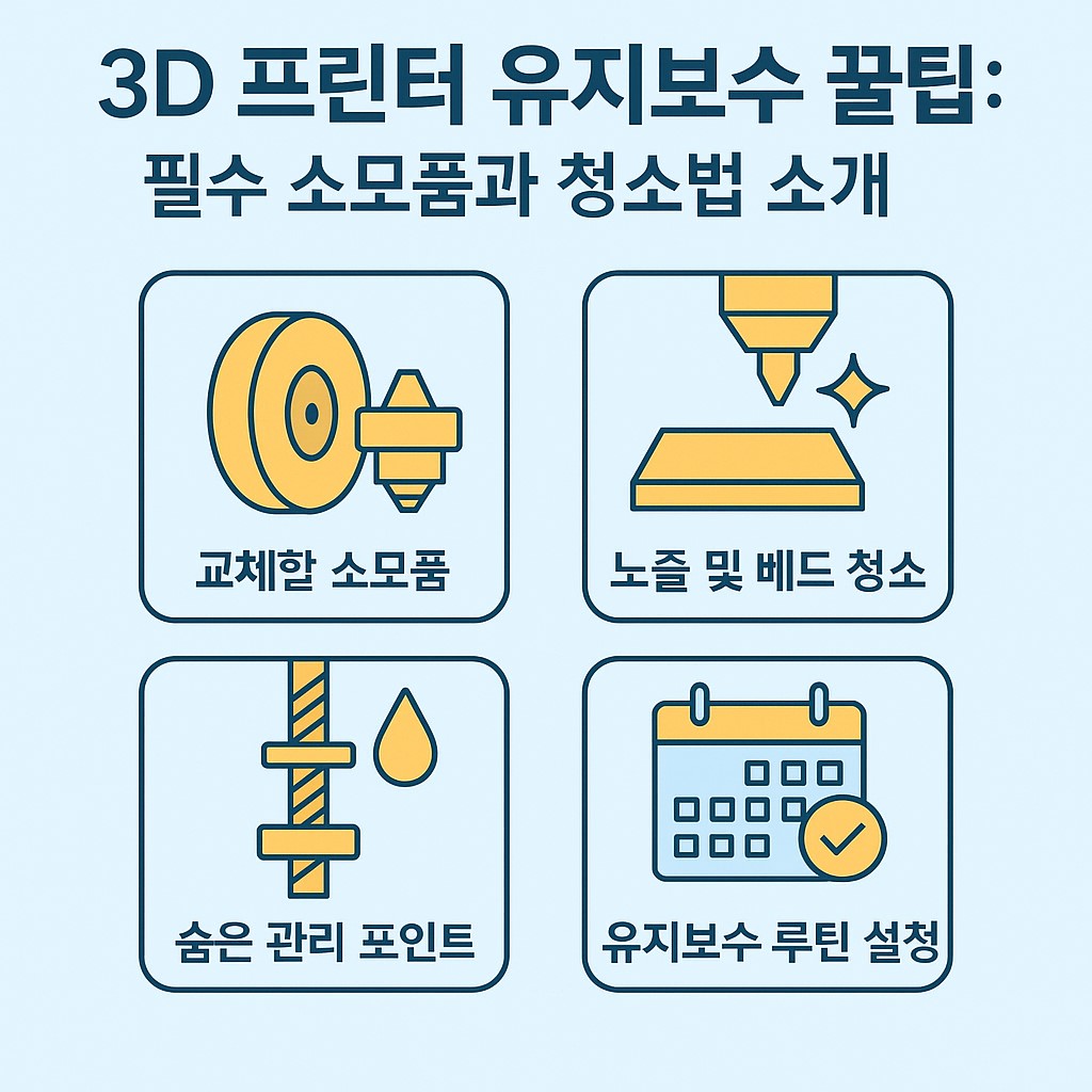 3D 프린터 유지보수 요약 이미지