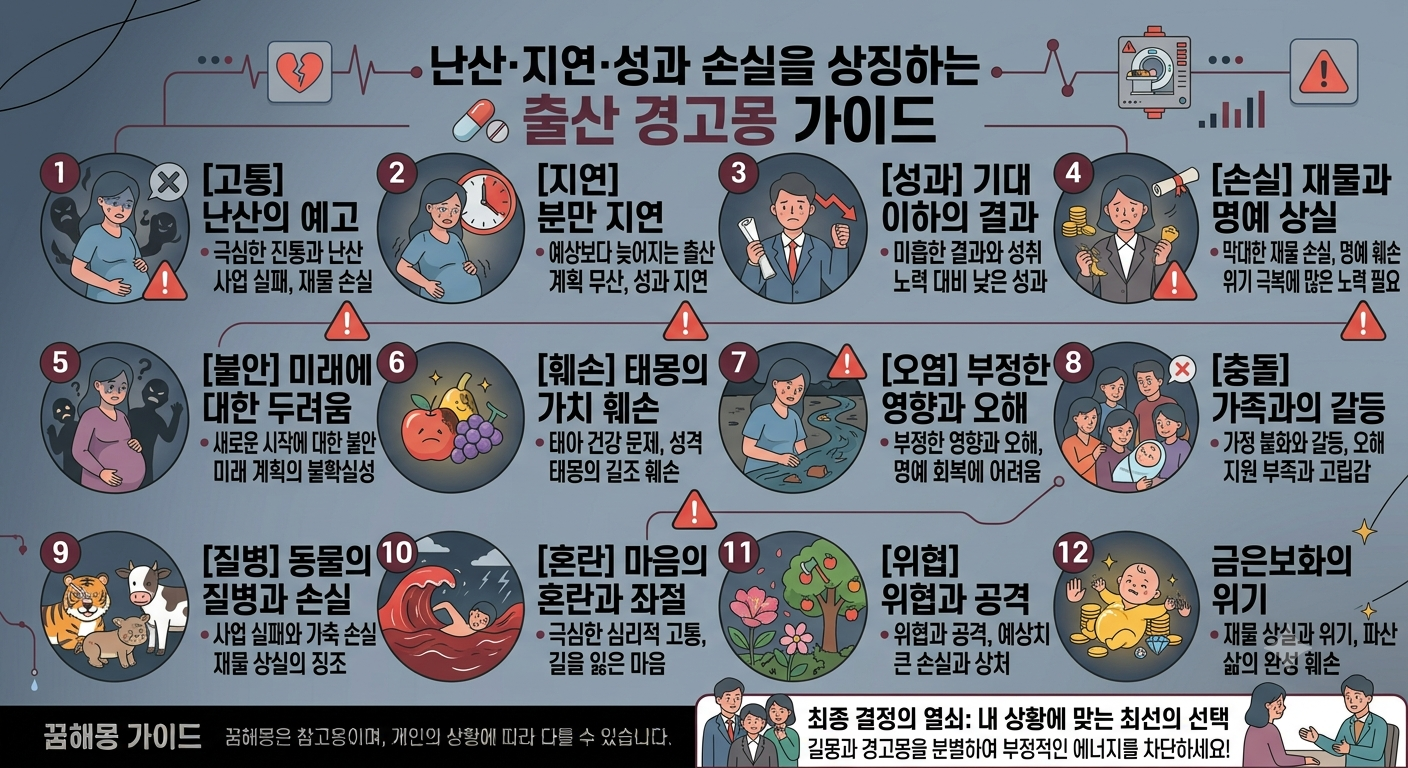 난산&middot;지연&middot;성과 손실을 상징하는 출산 경고몽