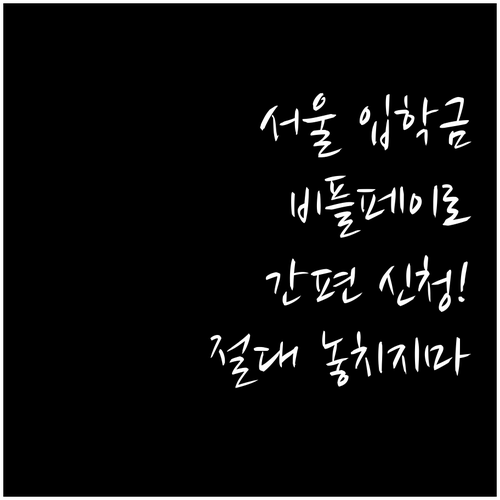 비플페이 앱으로 받는 서울시 입학준비..