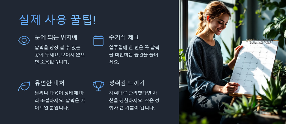 다육이 월별 관리 달력 만들기