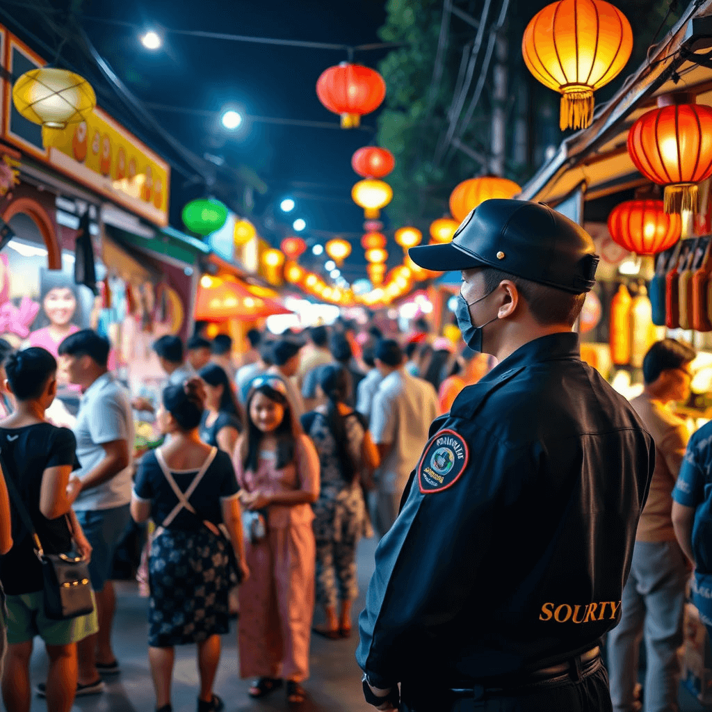 야시장을 지키는 보안 = AI 생성 이미지