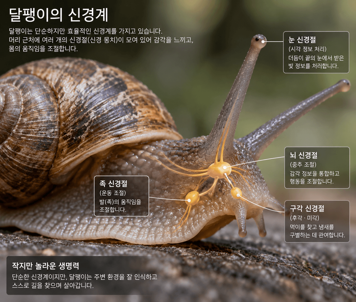 달팽이 뇌는 어떻게 생겼을까 (신경절, 학습능력, 기억력)