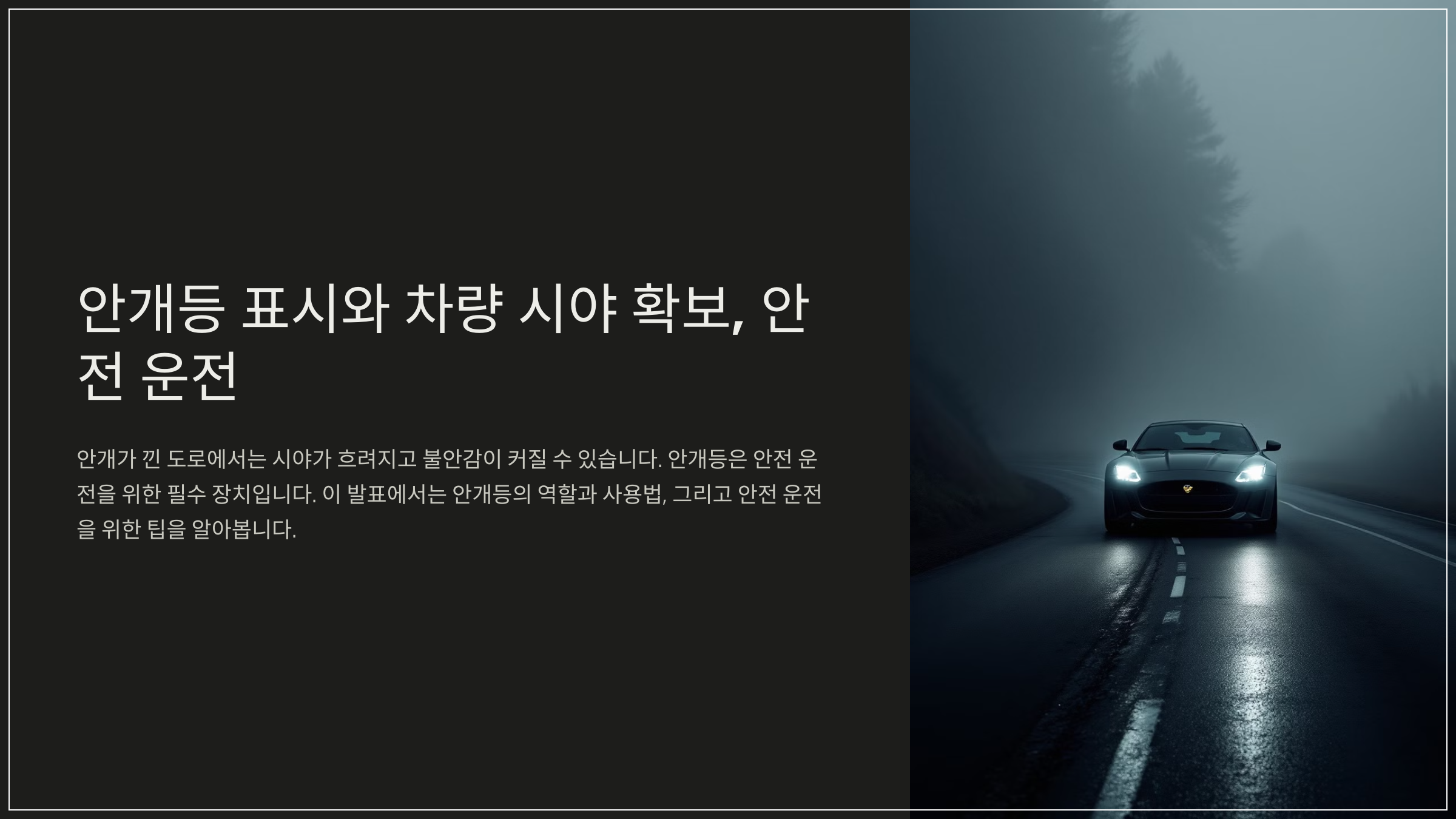 안개등 표시와 차량 시야 확보, 안전 운전