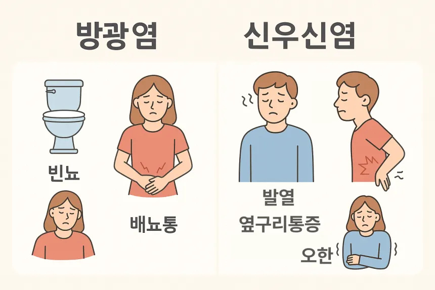 방광염과 신우신염 비교