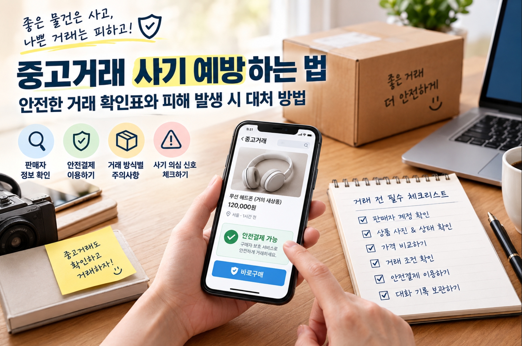 중고거래 사기 예방하는 법|안전한 거래 확인표와 피해 발생 시 대처 방법