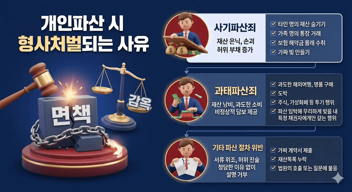 개인파산시 형사처벌되는 사유 이미지