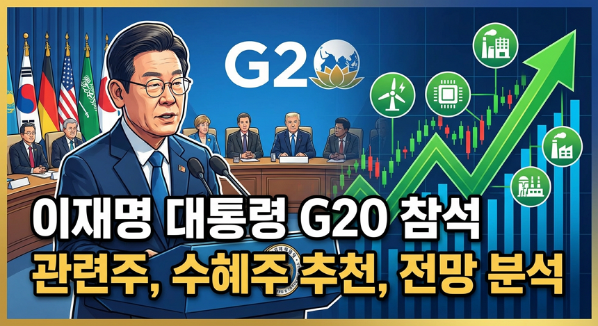 이재명 대통령 G20 참석, 관련주, 수혜주 추천, 전망 분석