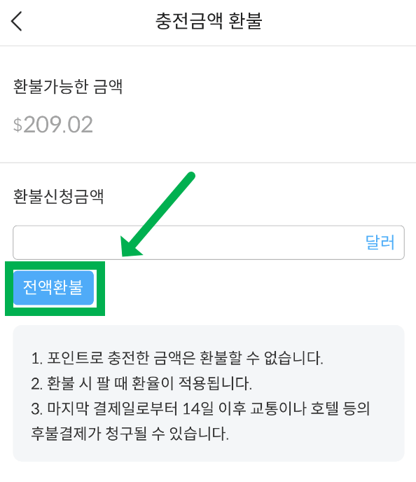 트래블월렛 환불절차