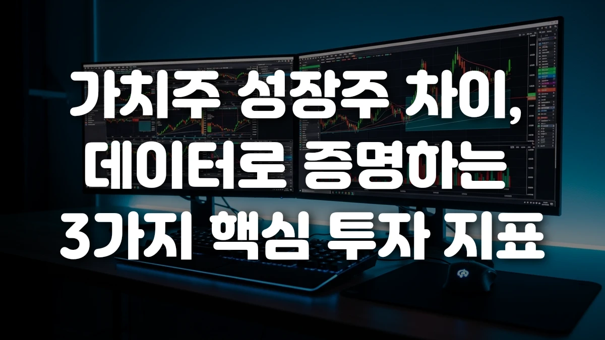 가치주 성장주 차이 데이터로 증명하는 3가지 핵심 투자 지표