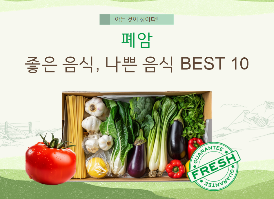 한국인 암 2위 '폐암'에 좋은 음식, 나쁜 음식 BEST 10