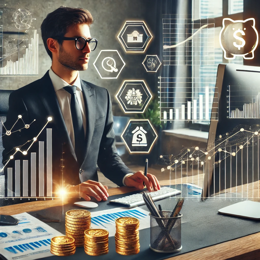 자산 관리하는 사람의 모습