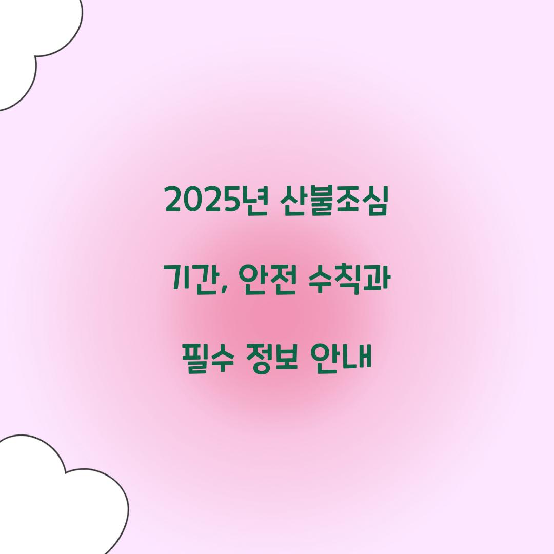 2025년 산불조심 기간